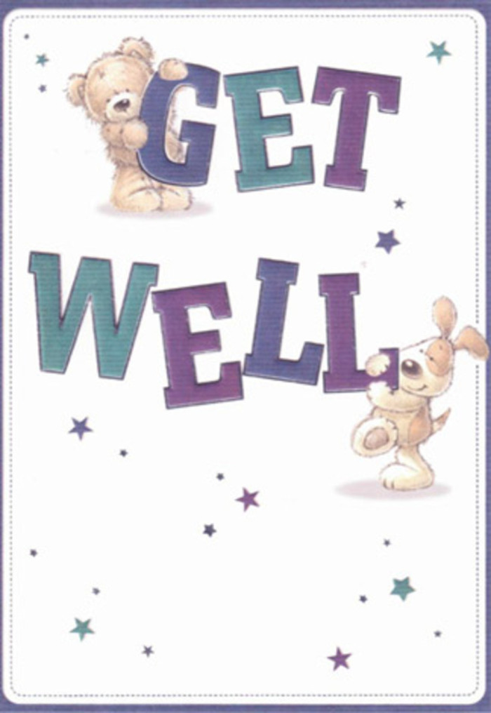 A true celebration of encouragement, this illustrated get well card shines with the gentle character of Chalfont St Giles. At its core are two endearing figures-a soft teddy bear and an eager puppy-set amidst playful stars and luminous typography, shaded in deep purples and aquas that recall the bouquets we create for cottage windows near Narcot Lane. The design's tactile richness almost invites your hand to brush against the velvety puppy's ear or the teddy bear's plush coat, while the crisp white backdrop suggests the promise of a fresh start, much like the dawn seen from St Giles' churchyard. The bold lettering stands confident and supportive, as if echoing a heartfelt wish heard at a local market stall. Every artistic detail-from scattered starlight to the round, friendly faces-offers a comforting presence. As a florist from Flowers Chalfont St Giles, I see in this card the same harmonious blend of care and artistry that goes into our floral deliveries. It's the sort of message that, paired with a carefully arranged bouquet, can lift spirits and shower loved ones with the familiar warmth and optimism that makes Chalfont St Giles unique.